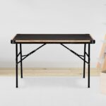 Nilkamal Plastic Feast Foldable Table Blow Molded Ideal for Cafeteria, Patio Garden, Events, Kitchen and Picnic |Great as an Extra Work Surface |Brown, Metal Frame