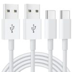 USB C Charger Cable 2Pack 3FT/1M Type C Charger Fast Charging Compatible for Samsung Galaxy S23 S22 S21 Note 10 9 8, Huawei, Google Pixel, Sony Xperia-White