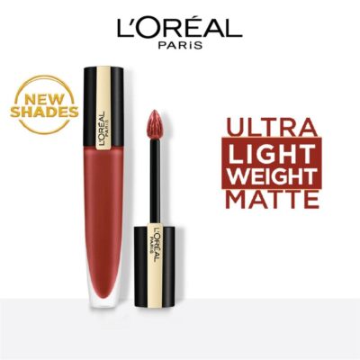 L'Oréal Paris Lipstick, Liquid Format with Matte Finish, Oil-In-Water Formula, Breathable and Lightweight Feel, Non-Flaking, Colour: 130 I Amaze, 7ml