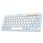 Amkette New and Improved Optimus BT 4 in 1 Multi Device Wireless Keyboard/Bluetooth Keyboard | One Click Device Switching and AI Access for Windows, MacOs, Android and iOS, Dual OS Layout (Blue)