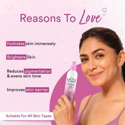 Lacto Calamine Rose Water Toner For Glowing Skin|120ml Each- Pack of 3| Gulab Jal Face Toner|Rosewater- Aloe Vera & 2% Niacinamide| Cleanses, Hydrates & Moisturises Skin|No Sulphate,Alcohol & Parabens