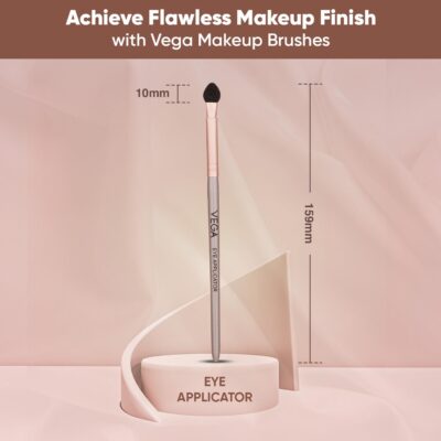 VEGA Eye Applicator Makeup Brush with Soft Sponge for Smoky Eyes, Eye Blender Brush, Rose Gold, 159mm
