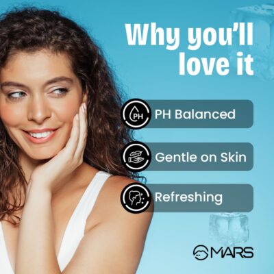 MARS Refreshing Wet Wipes for Face| Facial Cleansing | Refreshing & Skin Hydration| Soothing for skin | pH Balance & Alcohol Free | Nourishing with Fruit extract | 25 Wipes (Ice)
