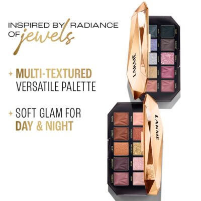 Lakme Be-Jewel Multichrome Eyeshadow Palette |10 Rich Shades | Velvety Mattes, Gleaming Shimmers, Marble Tones and High-Impact Foils | - Gilded Glow 12g