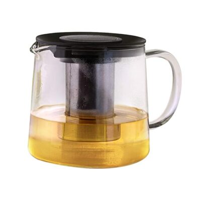 Borosil Carafe Flame Proof Glass Kettle with SS Infuser, 1L