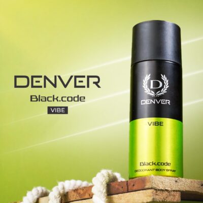 Denver Black.Code Vibe Deo Body Spray 150 ml Each (Pack of 2)