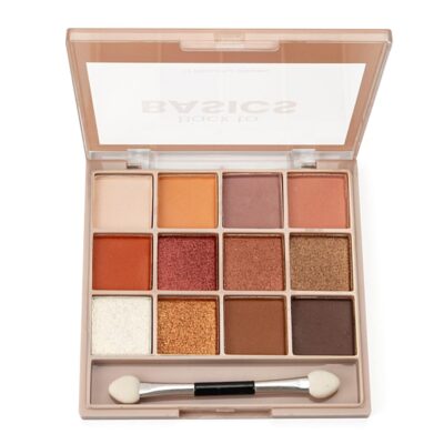 MARS 12 Shades Back to Basics Eyeshadow Palette with Free Applicator | Matte | Shimmer | Beginner Friendly & Long Lasting Eye Shadow Palette (14.4 gm) (Shade-02)