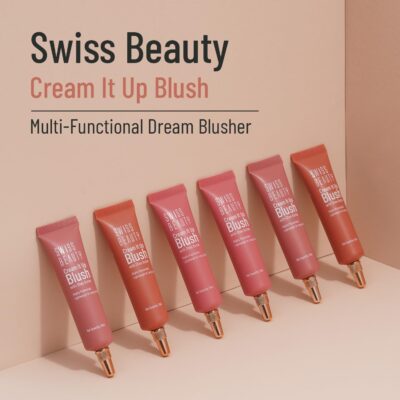 Swiss Beauty Cream It Up Blush | Highly pigmented | Super-blendable | Long-lasting | Enriched with Shea Butter | Multipurpose | Shade-02 Natural Flush, 10ml