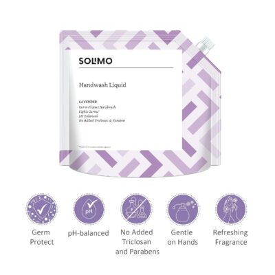 Solimo Liquid Handwash Refill Pack, Lavender, Germ Protect, Ph-Balanced, 1500 Ml