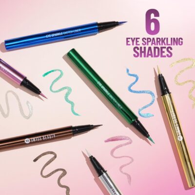 SWISS BEAUTY Pencil Eye Sparkle Sketch Eye Liner | Smudge-Proof, Waterproof Eye Makeup With Glittery Effect | Precision Application| Quick Dry | Shade- Magic Blue,0.6G