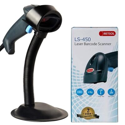 RETSOL LS 450 Laser Barcode Scanner BIS Approved, Handheld 1 D USB Wired Barcode Reader Optical Laser High Speed for POS System Supermarket (Without Stand)