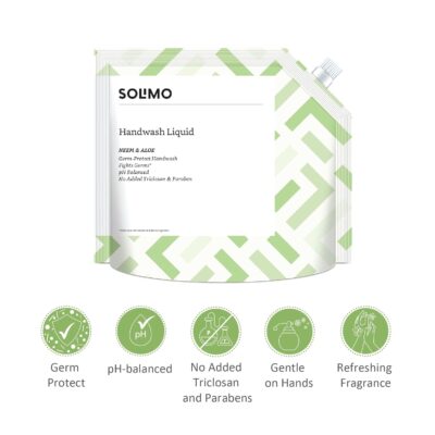 Solimo Liquid Handwash Refill Pack, Neem & Aloe, Germ Protect, ph-Balanced, 1500 ml