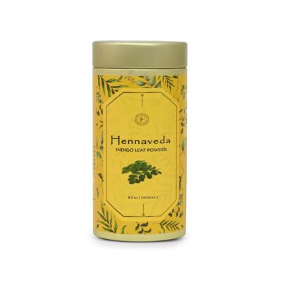 Hennaveda Indigo Powder with Brush, Hand Gloves and Shower Cap | No Artificial Color Chemical Free Post-Henna Dye Powder for Hair and Beard | Ayurvedic Blend Natural Hair Colour for Men, Women (100g)