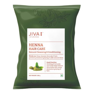 Jiva Henna Hair Care Powder 200 gm - Pack of 2 (400gm) | 100% Pure & Natural | Cleans & Nourishes Hair & Roots And Provides Natural Color & Shine | Helps With Dandruff, Itchy Scalp, & Frizzy Hair