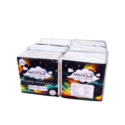 MISTIQUE 1 Ply 100 Pulls Tissue Paper Napkin (Pack of 6) | Soft and Highly Absorbent | Sheet Size (30 * 30 cm)
