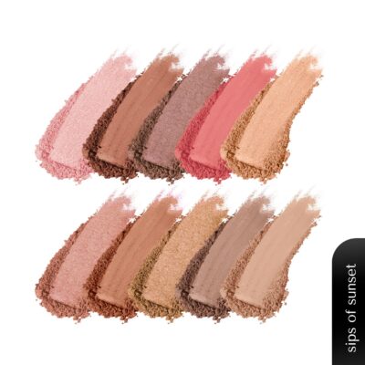 BELLAVITA Intense Drama Eyeshadow Palette | 10 Blendable Shades | Matte, Shimmer & Satin Finishes | Long-Wear, Crease-Proof, Smudge-Resistant | Lightweight & Buildable | Sips of Sunset | 10g