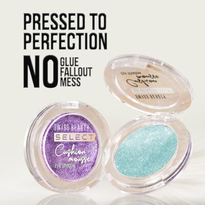 Swiss Beauty Cushion Mousse Eyeshadow | Highly Pigmented & Blendable Formula | Long-Lasting Eye Makeup with Vitamin E | Lightweight & Shimmer Finish | Shade- 4. Ultra Lilac, 2g