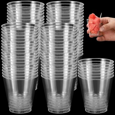 LUDALY 2 OZ Small Clear Neon Shot Glasses Pack of 30