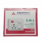 5 in 1 Electrical Socket with Switch and Indicator, White Power Strip with Election Box