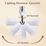 1 Unit B22 to E26/E27 Light Socket Extender,Vertical 180°Horizontal 350° Adjustable Medium Screw Base Light Bulb Extension Socket(5.5 inch/14cm)