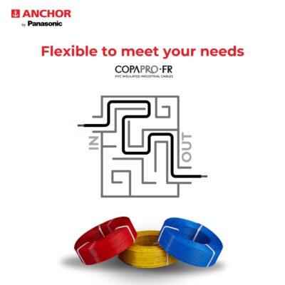 Anchor by Panasonic 0.75 mm COPAPro FR Electrical Wire, 90 Meter Fire Resistant Single Core PVC insulated Pure Copper Wire, Anti Rodent Anti Termite Flexible Wire for Connections (RED, 96137RD-02)