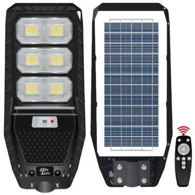 Epyz Plastic 100 Watt Solar Street Light Outdoor Waterproof with Remote 294 LEDs Motion Sensor Light and Dusk to Dawn for Garden,Street,Lawn,Pathway [ with Out Pole ] [ Pack of 1,Cold White Light ]