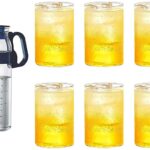 Borosil Vision Glass Set, 295ml, Set of 6, Transparent & Marina Jug with Plastic Handle, 1.3 litres, Transparent Combo