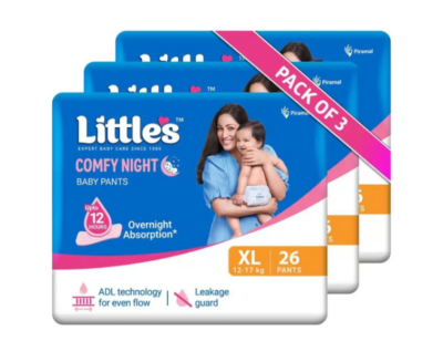 Little's Comfy Night Baby Pants Diapers XL Size with Overnight Protection (78 Pieces)