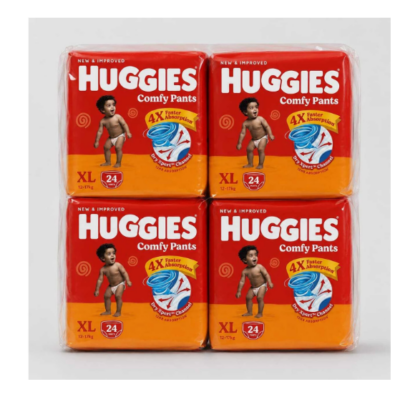 Huggies Comfy Pants 4X Faster Absorption XL Baby Diaper Pants Pack of 96